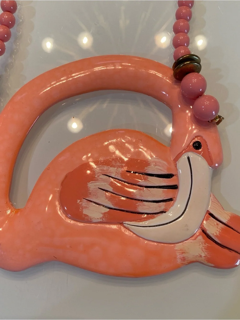 Vintage Novelty Animal & Wooden Statement Necklace Bundle - Flamingo Zebra Bear